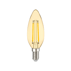 Лампа филаментная LED C35 свеча золото 5Вт 230В 2700К E14 серия 360° IEK