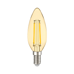 Лампа филаментная LED C35 свеча золото 7Вт 230В 2700К E14 серия 360° IEK
